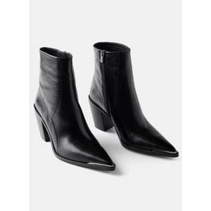 Mint Velvet Black Leather Ankle Boots